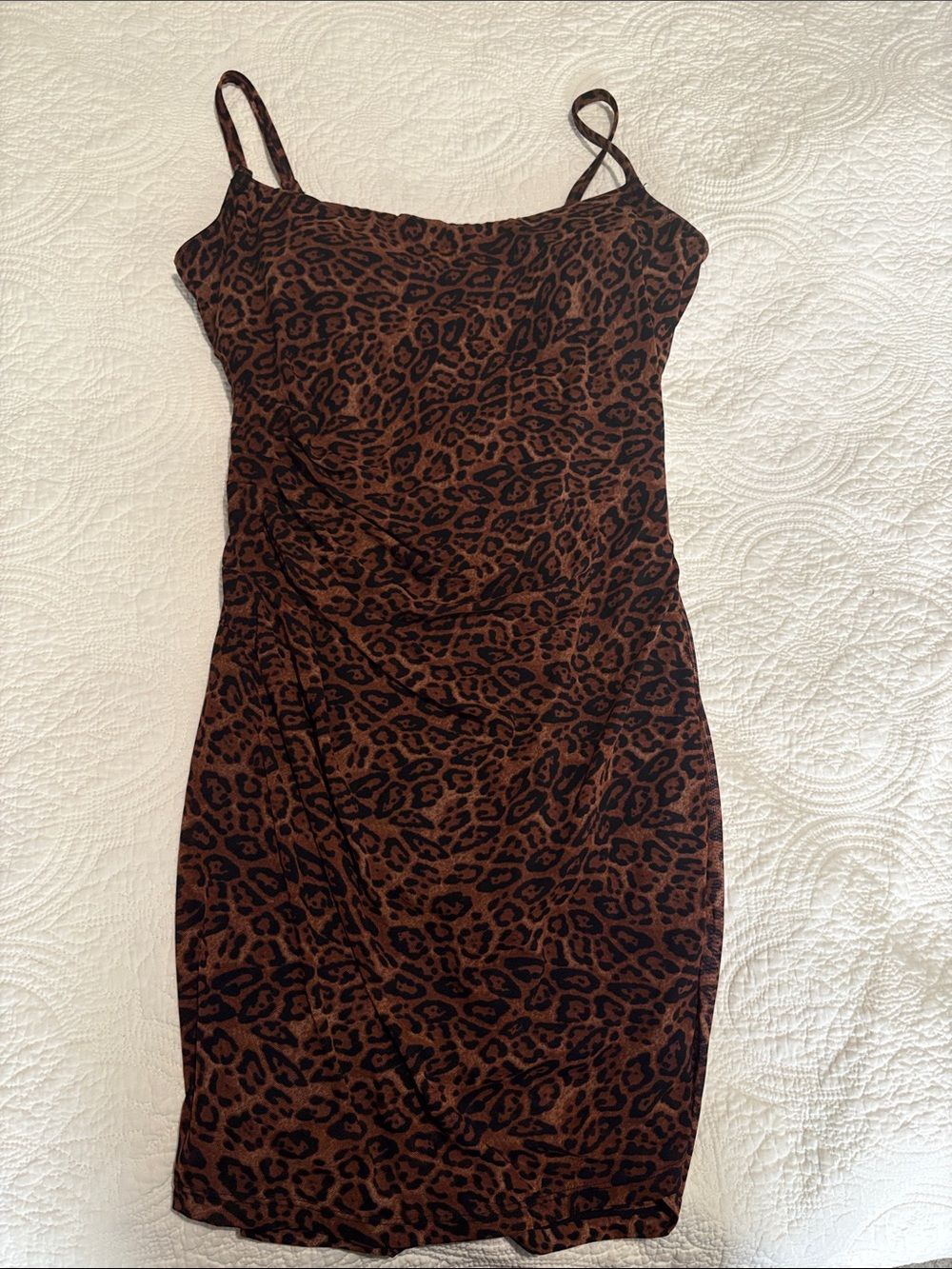 Women's Brown Leopard Print Slip Dress
